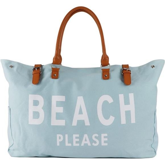 Women's Beach Tote Bag Waterproof Sandproof, Beach Light Blue